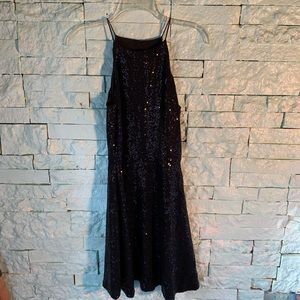 Aqua Black Sequined Dress